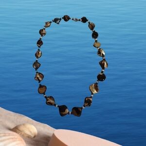 6/$15 Boho shell brown beaded necklace